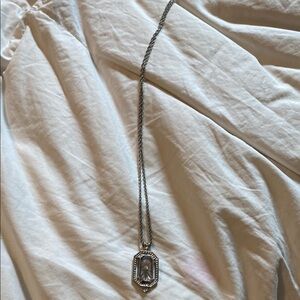 Contemporary Silver Geometric Necklace